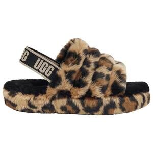 NEW UGG girl's fluff yeah slides in leopard